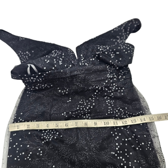 Marchesa Notte Black Glitter Gown Evening Wedding Gala Size 0 New With Tags - Picture 6 of 10